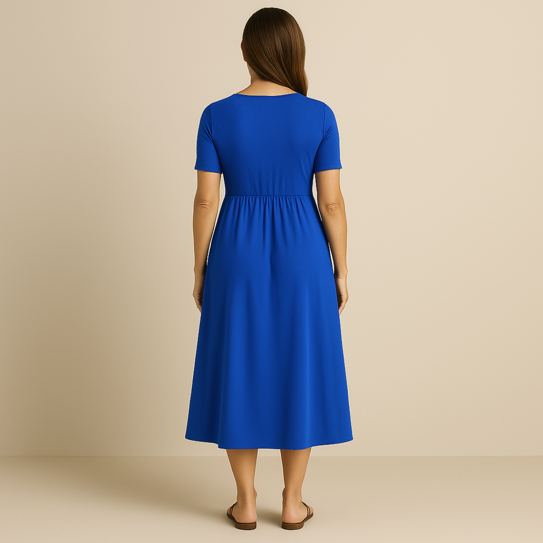 Eva & Blake™ | Midi Dress with V-Neck