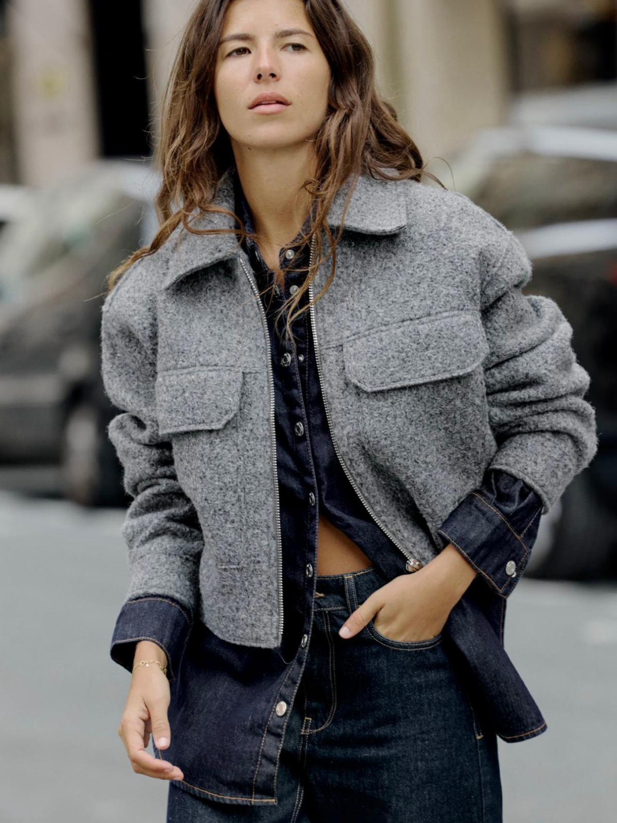 Eva & Blake™ | Grey Boucle Jacket