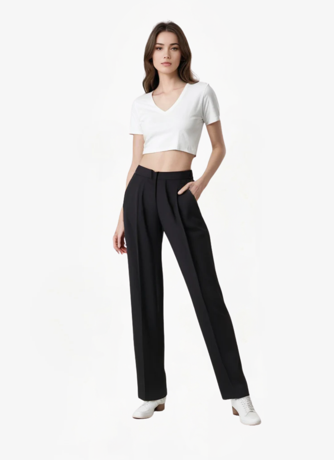 Eva & Blake™ | Timeless Black Wide-Leg Trousers