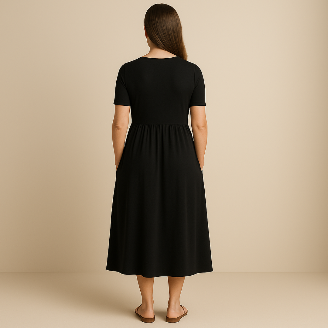 Eva & Blake™ | Midi Dress with V-Neck