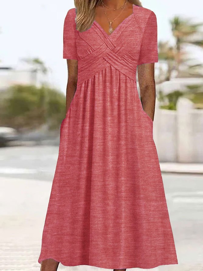 Eva & Blake™ | Midi Dress with Waist Seam and Pockets