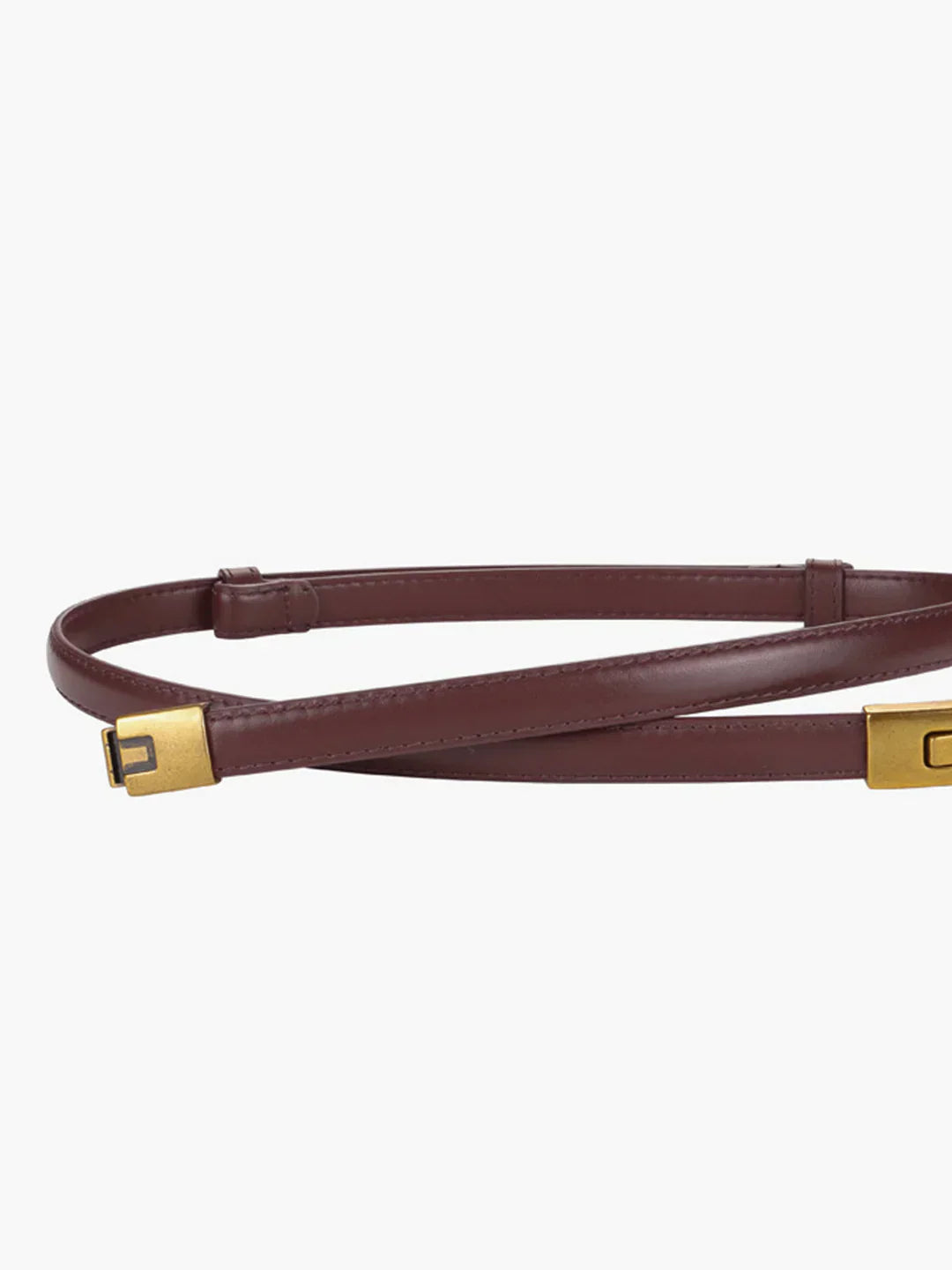 Eva & Blake™ | Slim Vintage Leather Belt with Magnetic Closure