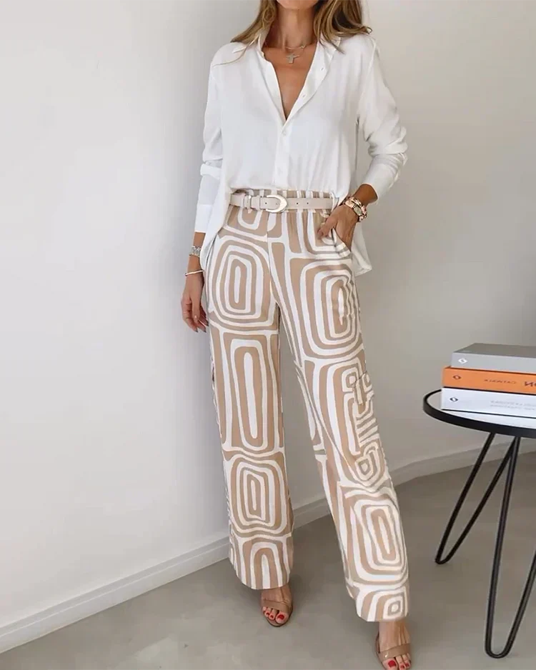Eva & Blake™ | Retro-Chic Set with Wide Trousers