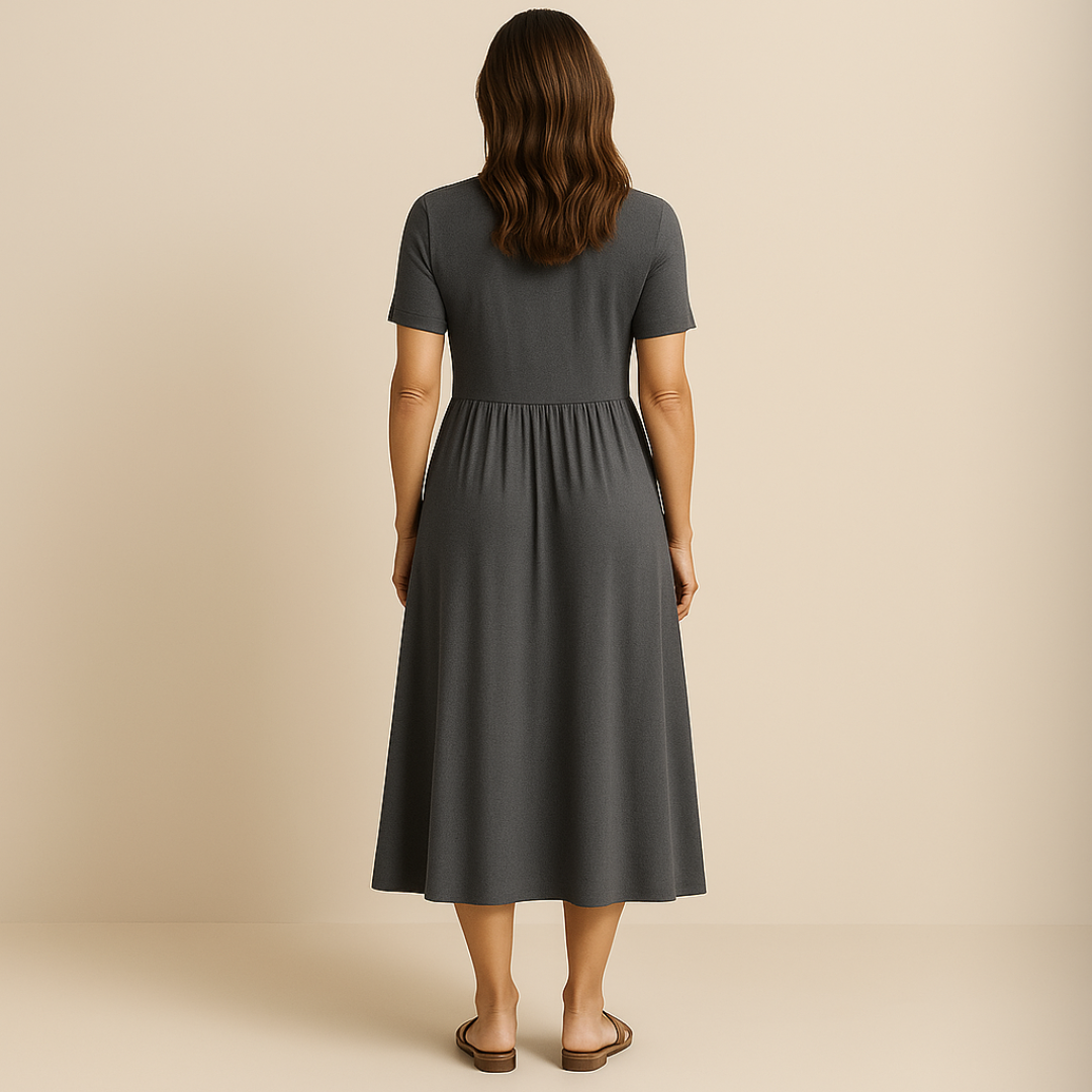 Eva & Blake™ | Midi Dress with V-Neck