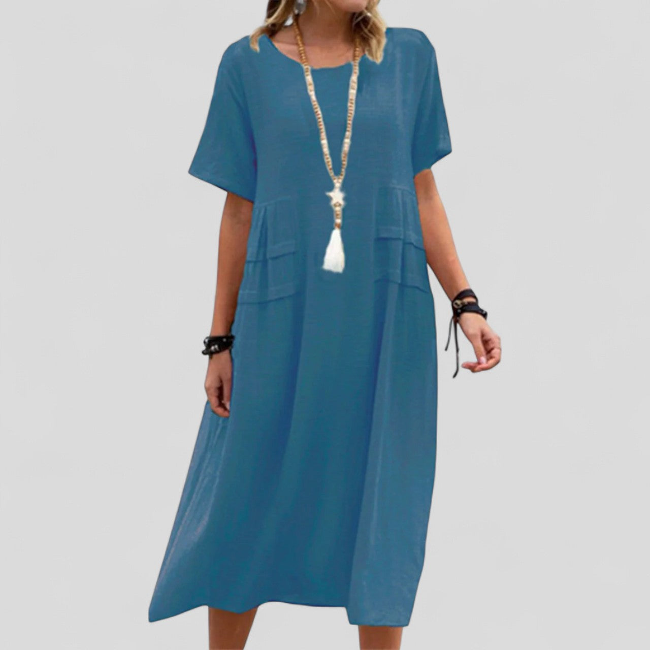 Eva & Blake™ | Relaxed Midi Dress with Pockets