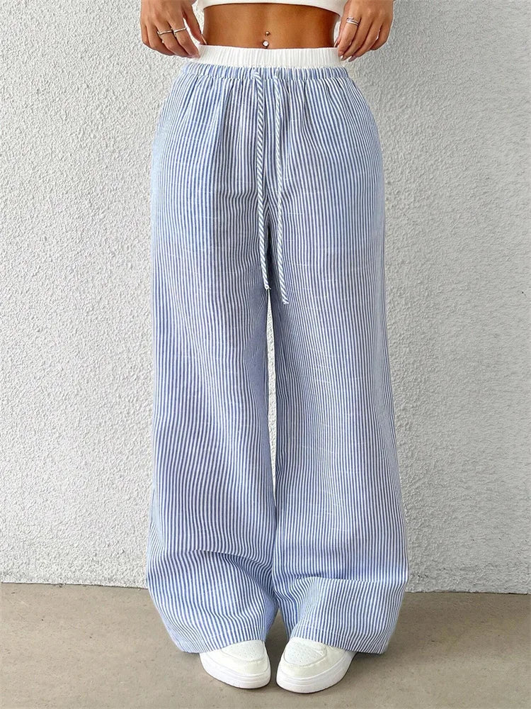 Eva & Blake™ | Striped Wide Trousers