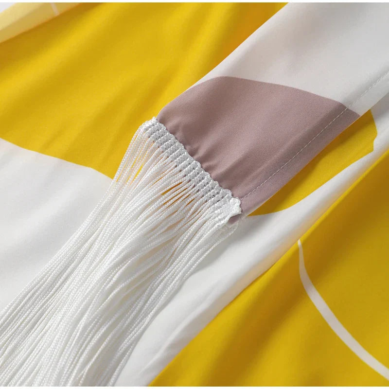 Eva & Blake™ | Satin Dress with Puff Sleeves