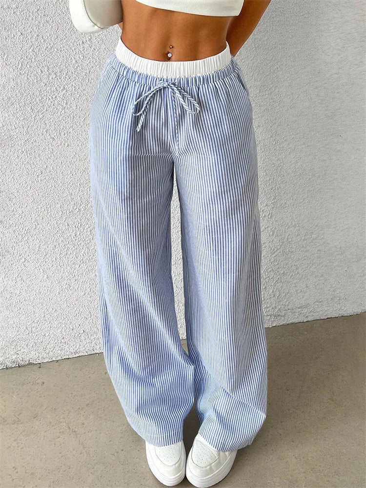 Eva & Blake™ | Striped Wide Trousers