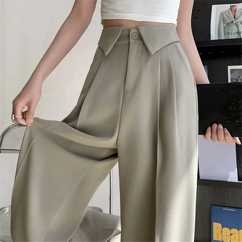Eva & Blake™ | Elegant Wide-Leg Trousers with Texture