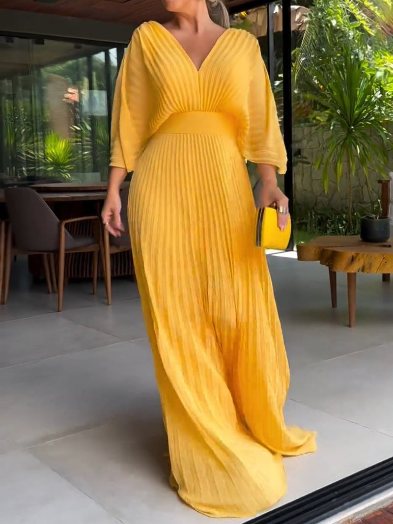Eva & Blake™ | Pleated Dress Heure Dorée