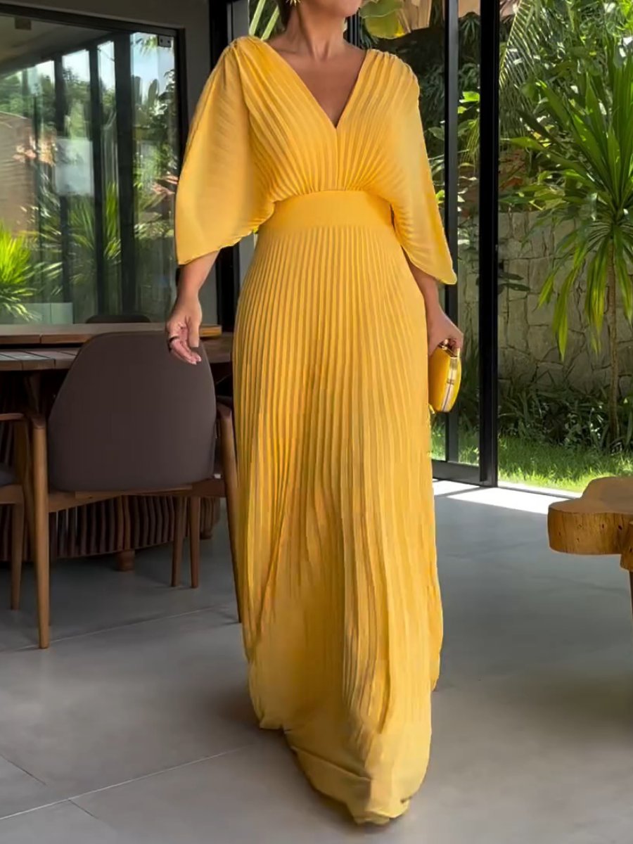 Eva & Blake™ | Pleated Dress Heure Dorée
