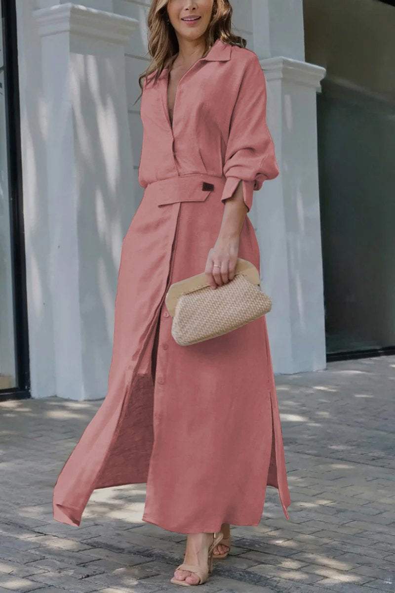 Eva & Blake™ | Maxi Dress in Linen with Buttons