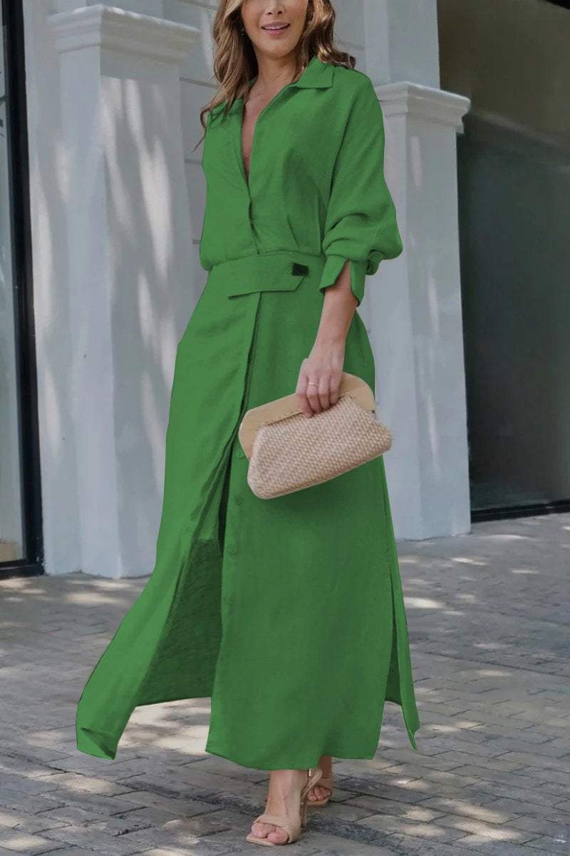 Eva & Blake™ | Maxi Dress in Linen with Buttons