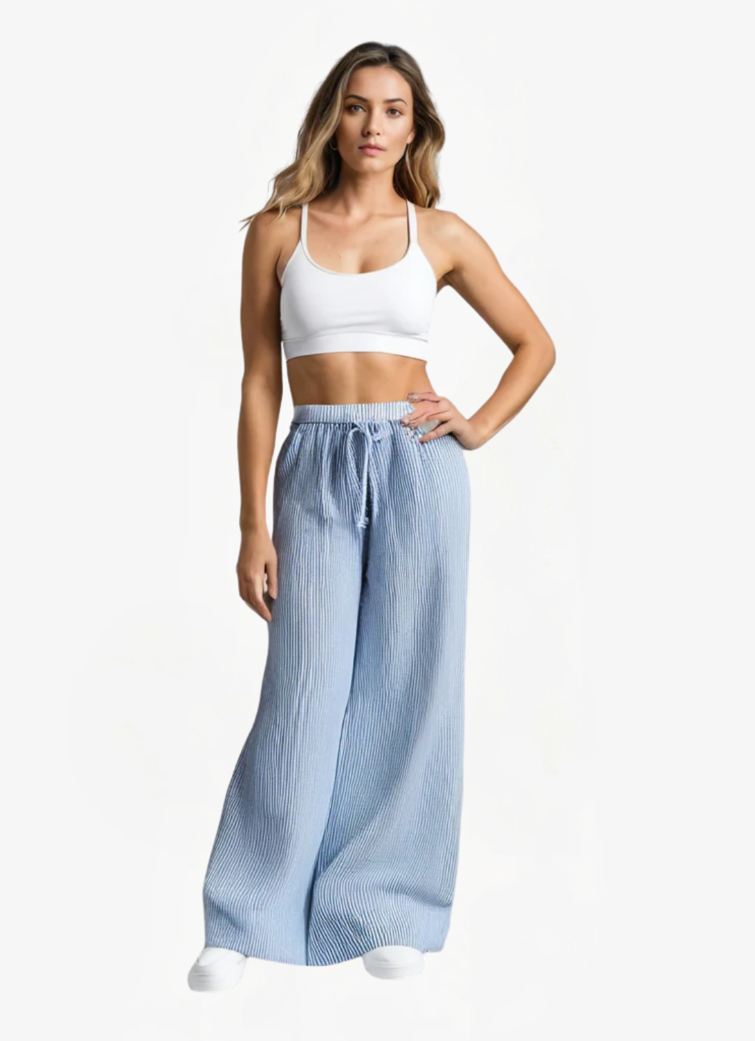 Eva & Blake™ | Striped Wide Trousers