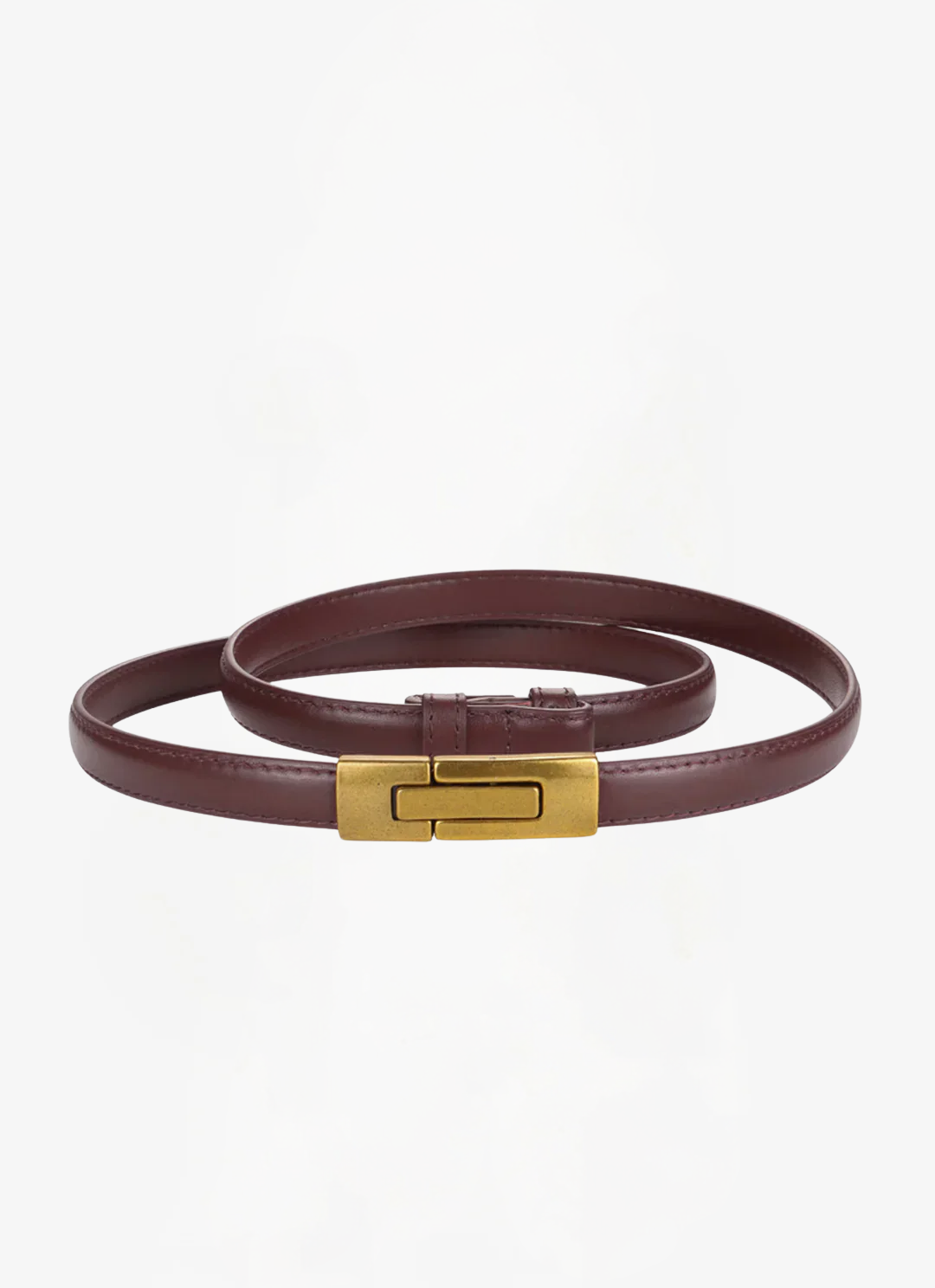 Eva & Blake™ | Slim Vintage Leather Belt with Magnetic Closure