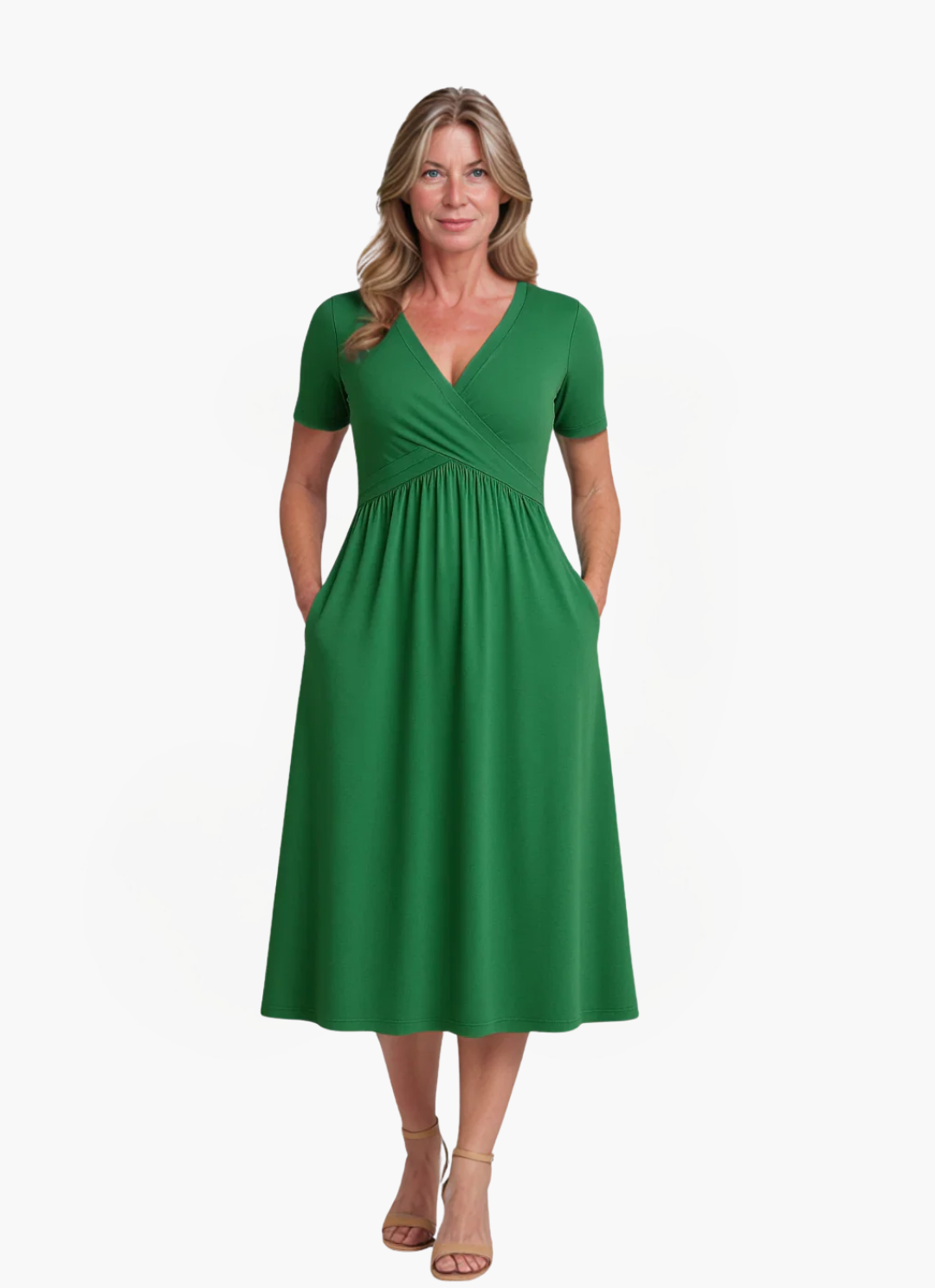 Eva & Blake™ | Midi Dress with V-Neck