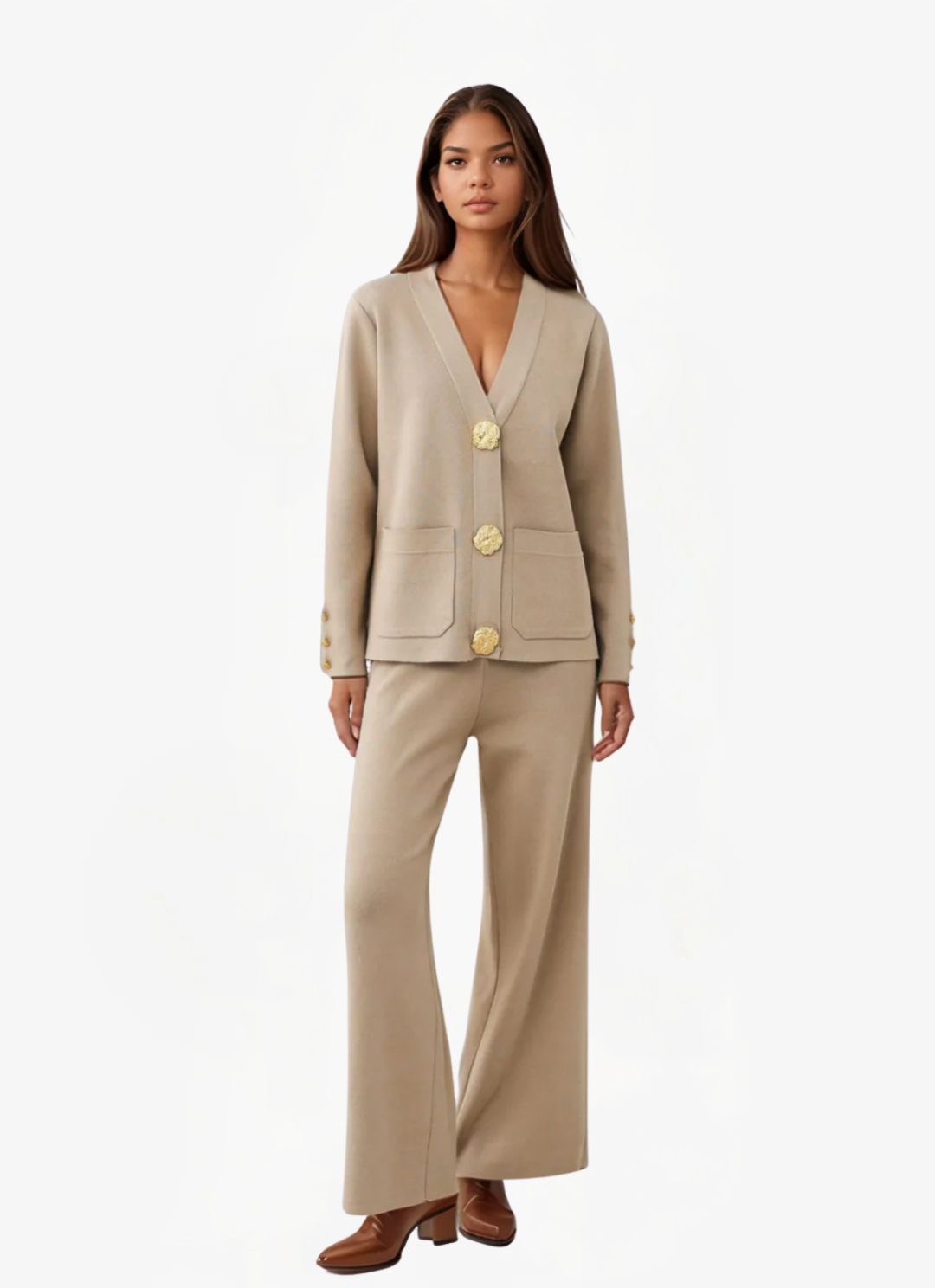 Eva & Blake™ | Knitted Set with Button Placket
