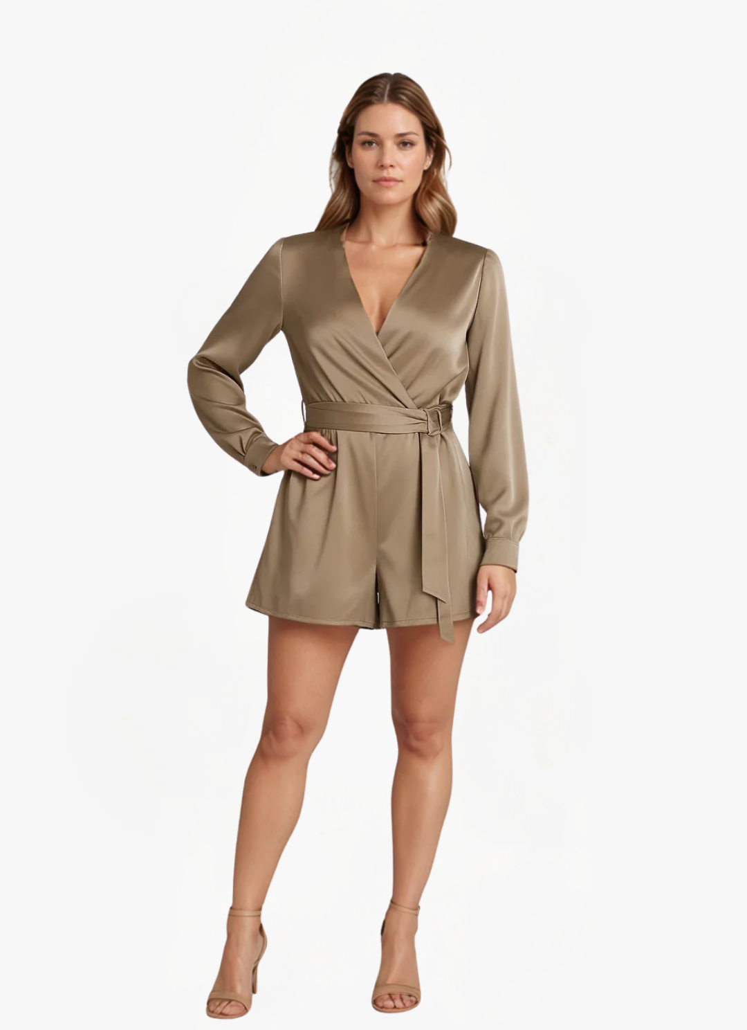 Eva & Blake™ | Satin jumpsuit with belt