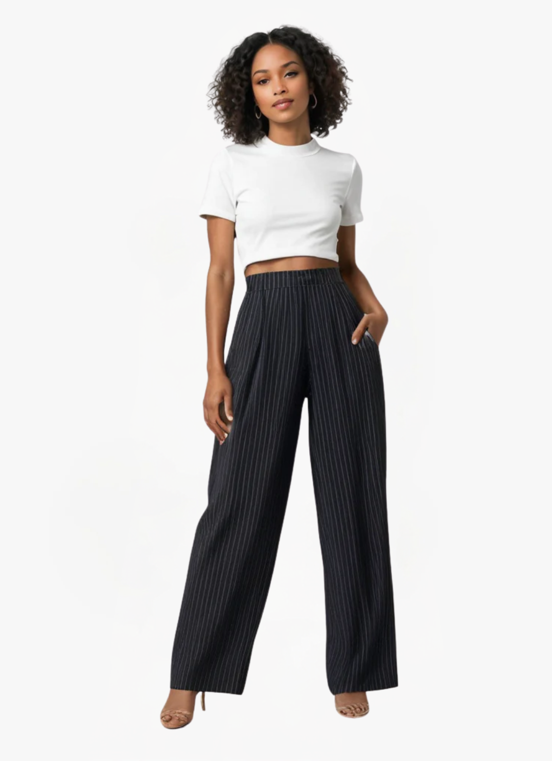 Eva & Blake™ | Chic Striped Wide Leg Trousers