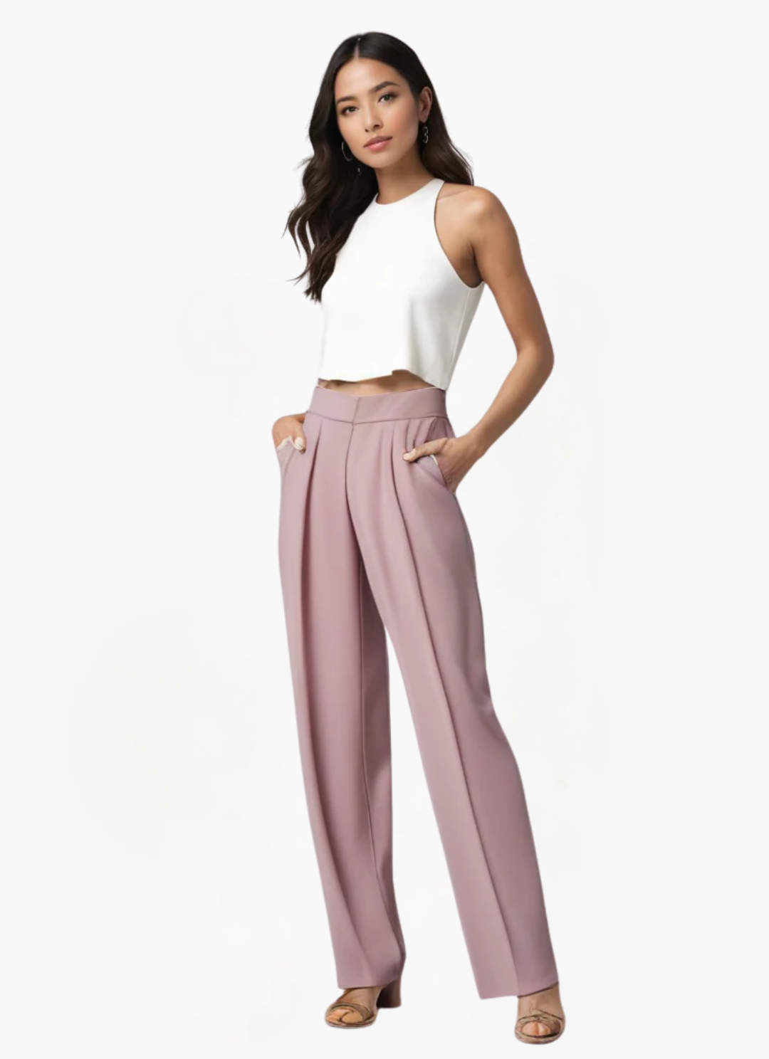 Eva & Blake™ | Elegant Wide-Leg Trousers with Texture