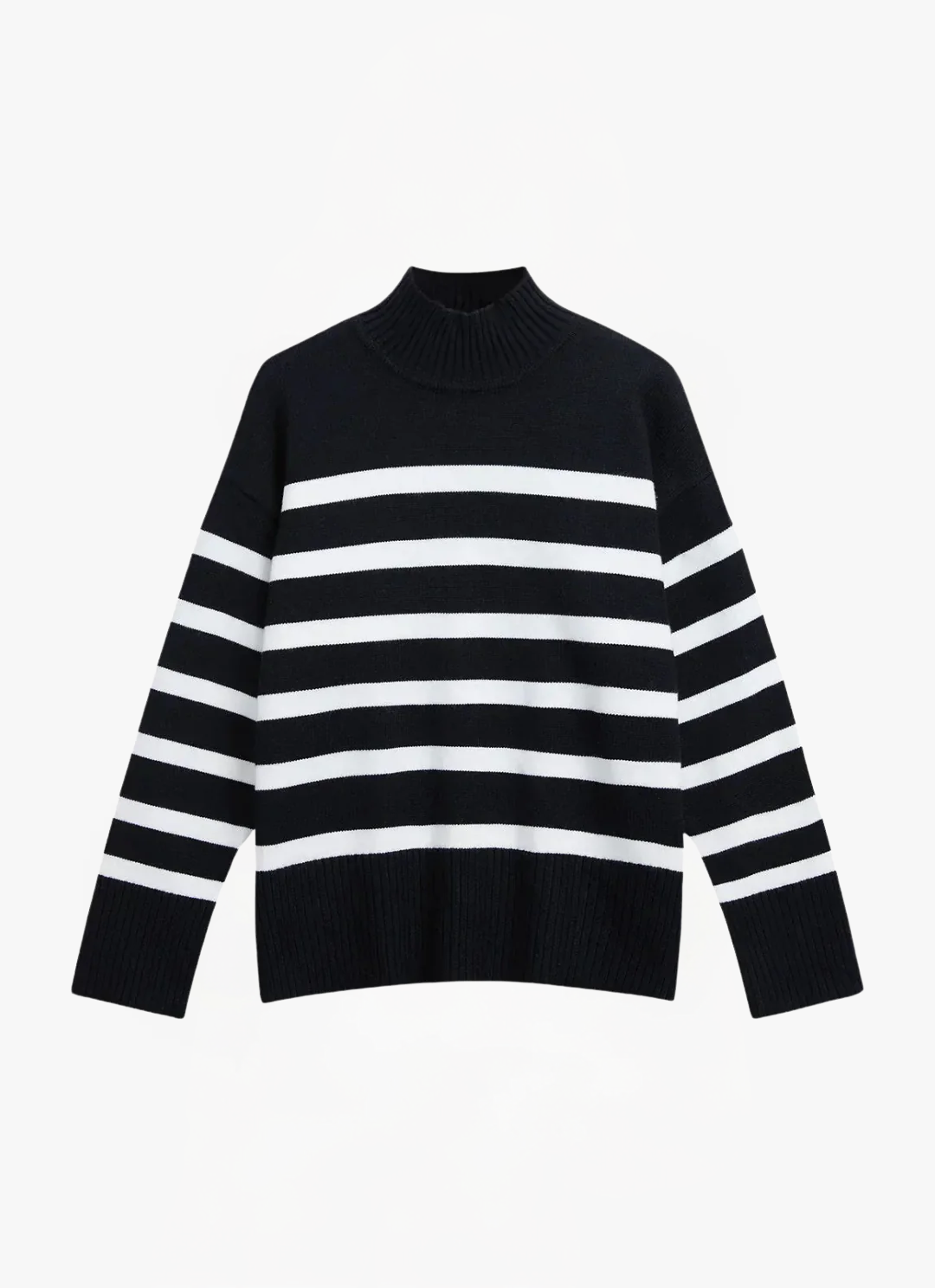 Eva & Blake™ | Comfortable Striped High Neck Jumper