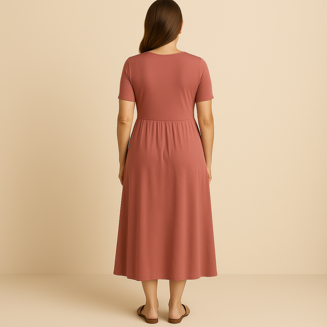 Eva & Blake™ | Midi Dress with V-Neck