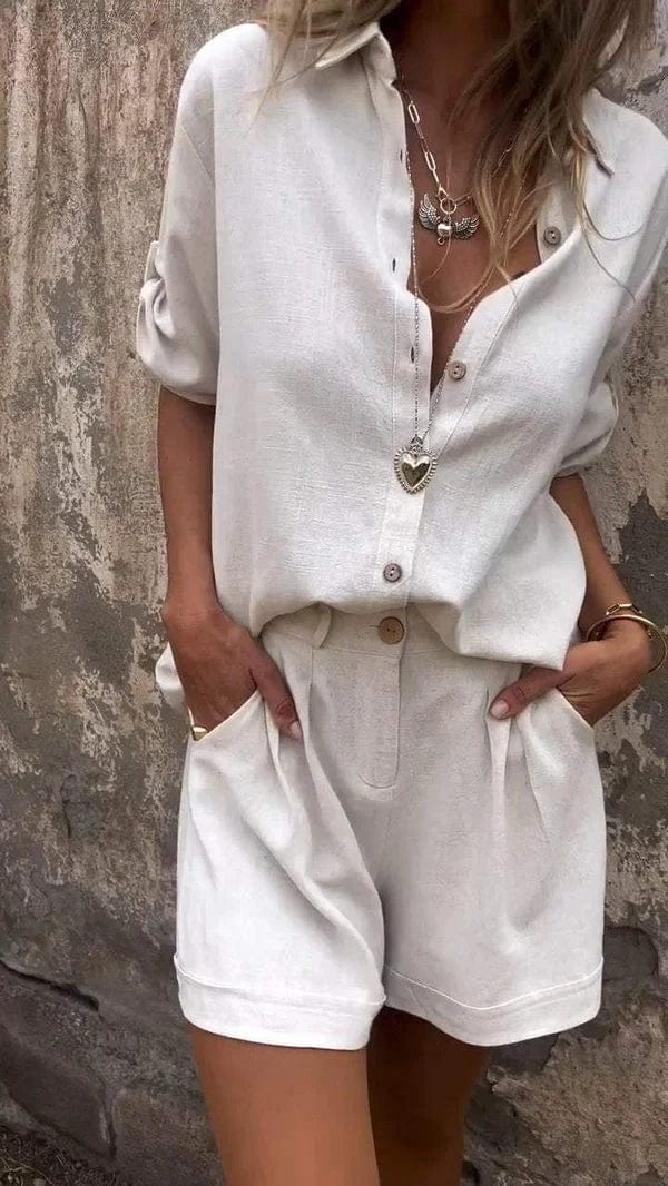 Eva & Blake™ | Button-Up Shirt and Shorts