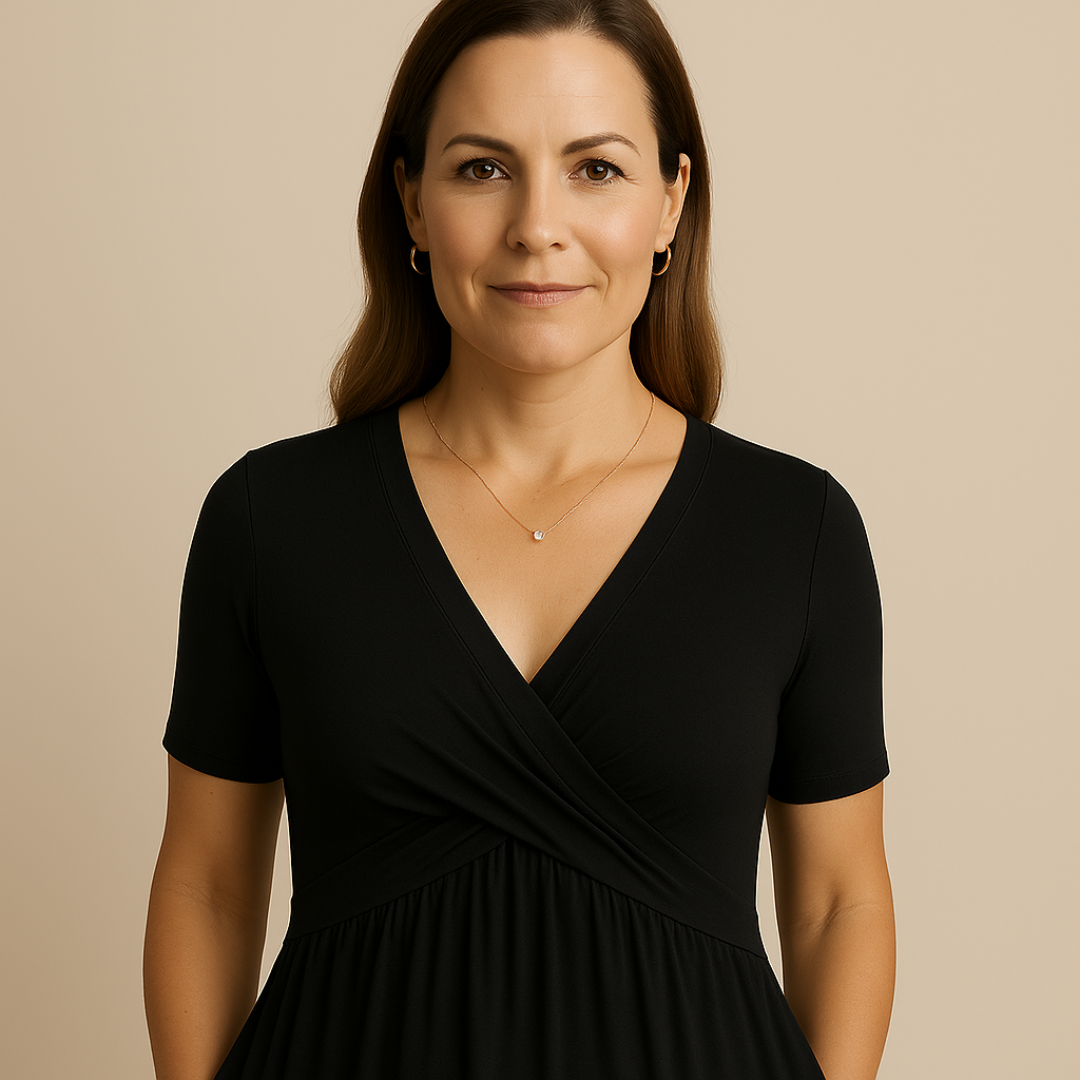 Eva & Blake™ | Midi Dress with V-Neck