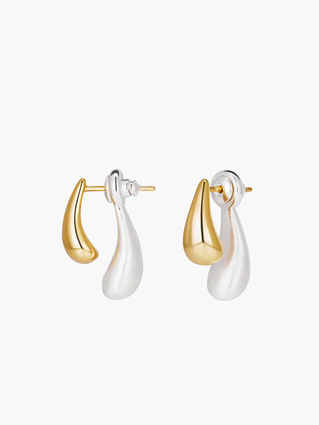 Eva & Blake™ | Bicolour drop-shaped earrings always elegant