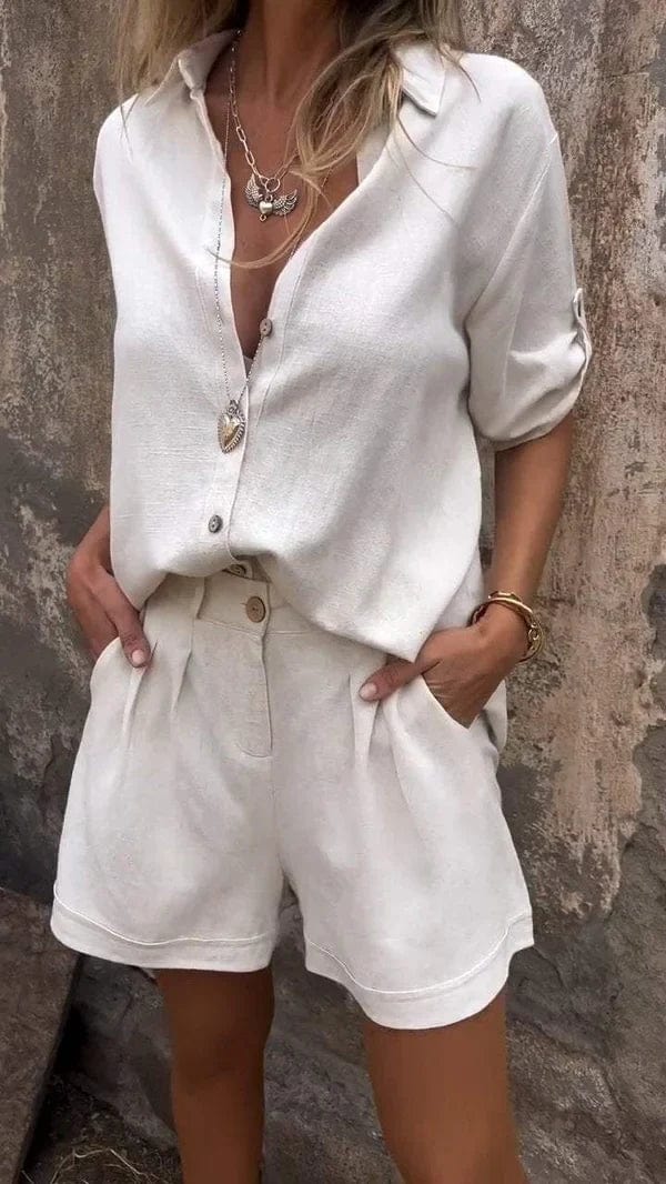 Eva & Blake™ | Button-Up Shirt and Shorts