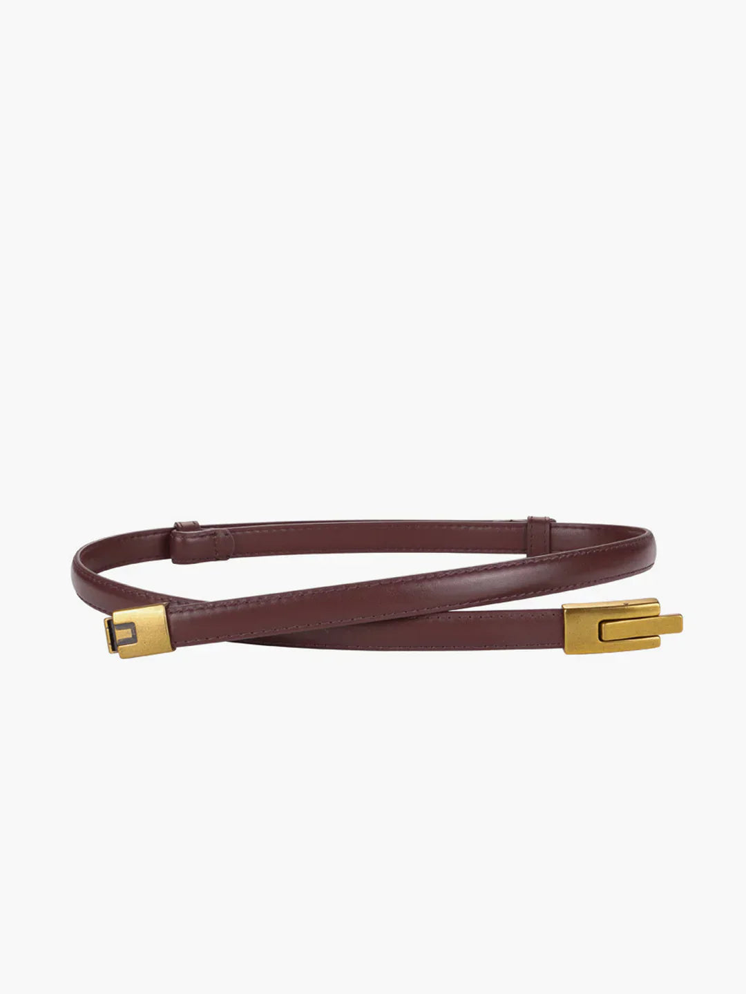 Eva & Blake™ | Slim Vintage Leather Belt with Magnetic Closure