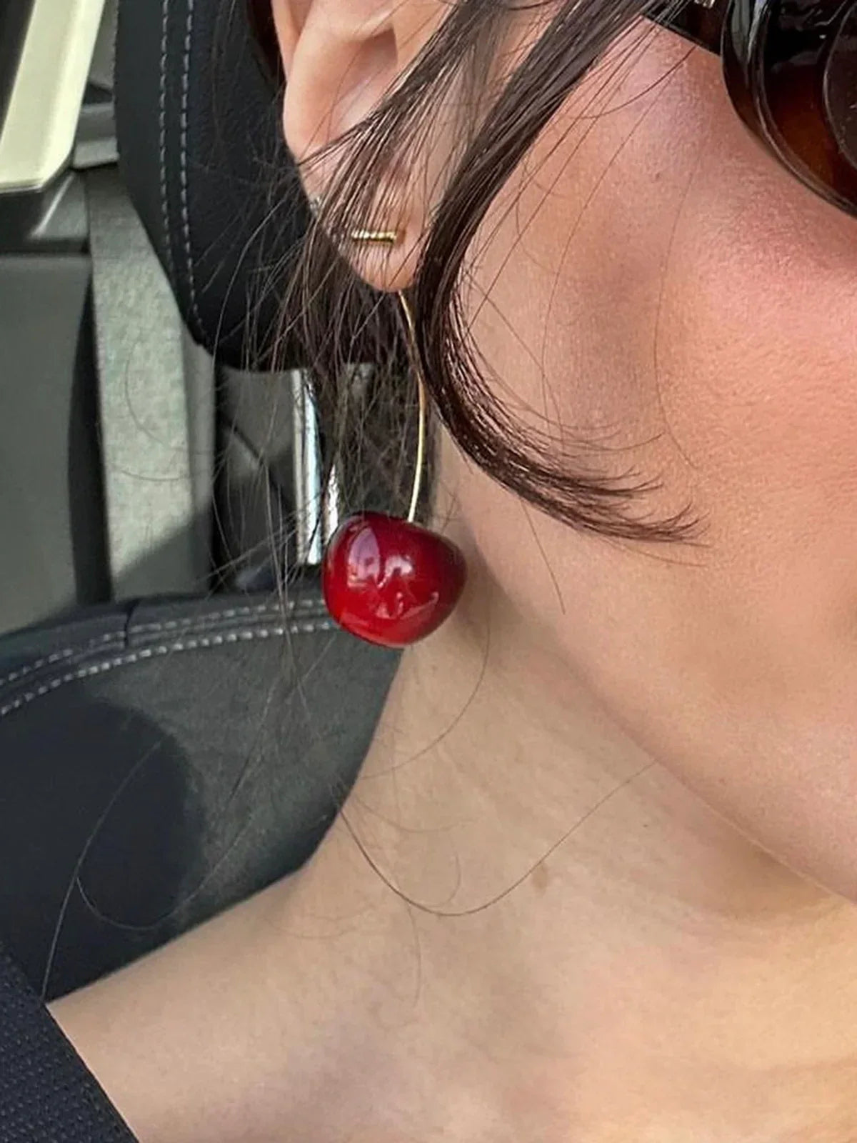 Eva & Blake™ | Cherry Drop Earrings Burgundy