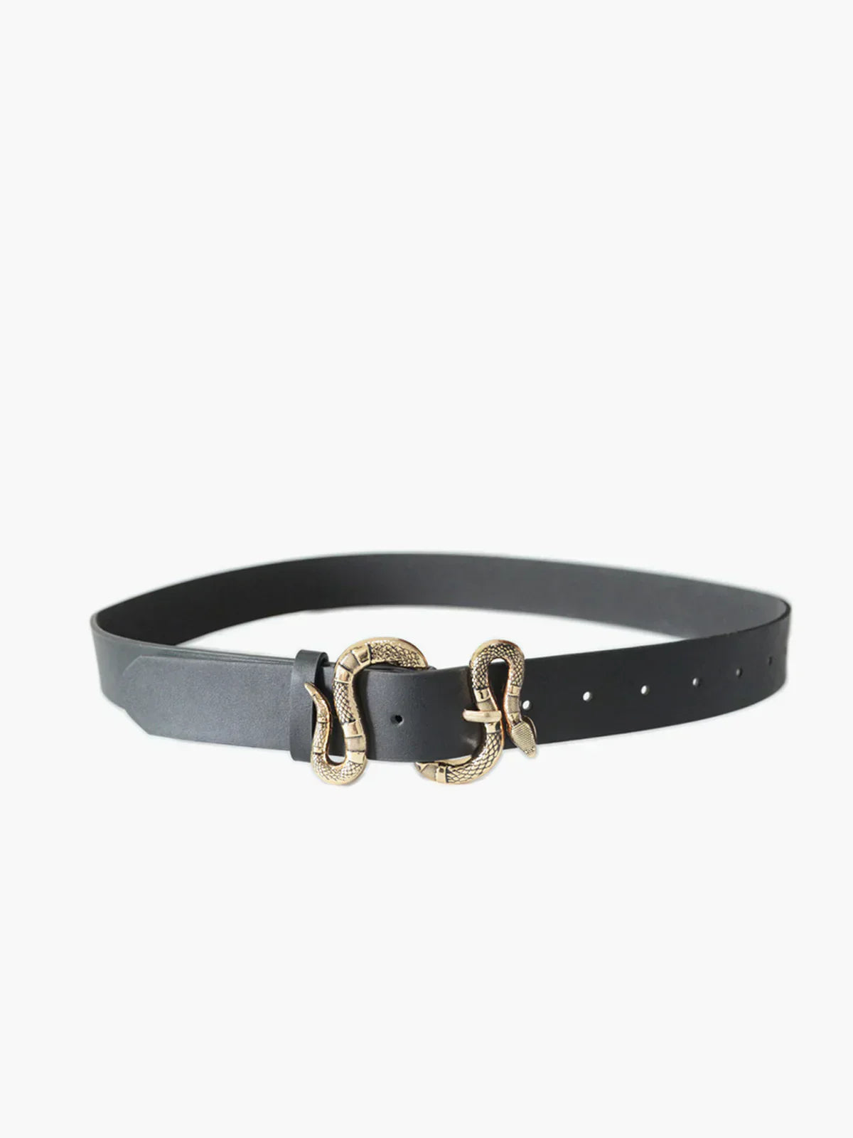 Eva & Blake™ | Leather Belt with Snake Buckle in One