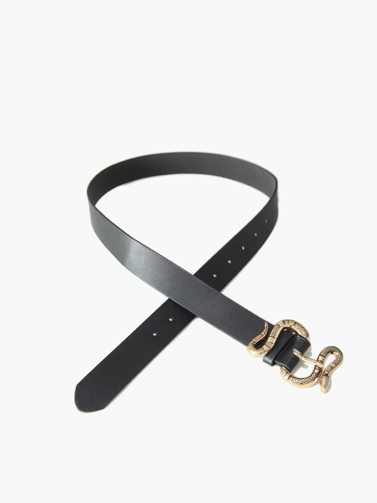 Eva & Blake™ | Leather Belt with Snake Buckle in One