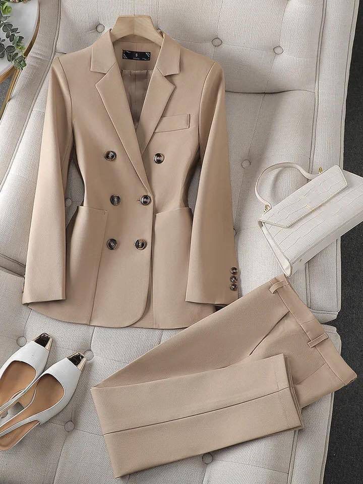 Eva & Blake™ | Blazer and Trouser Set in Nude