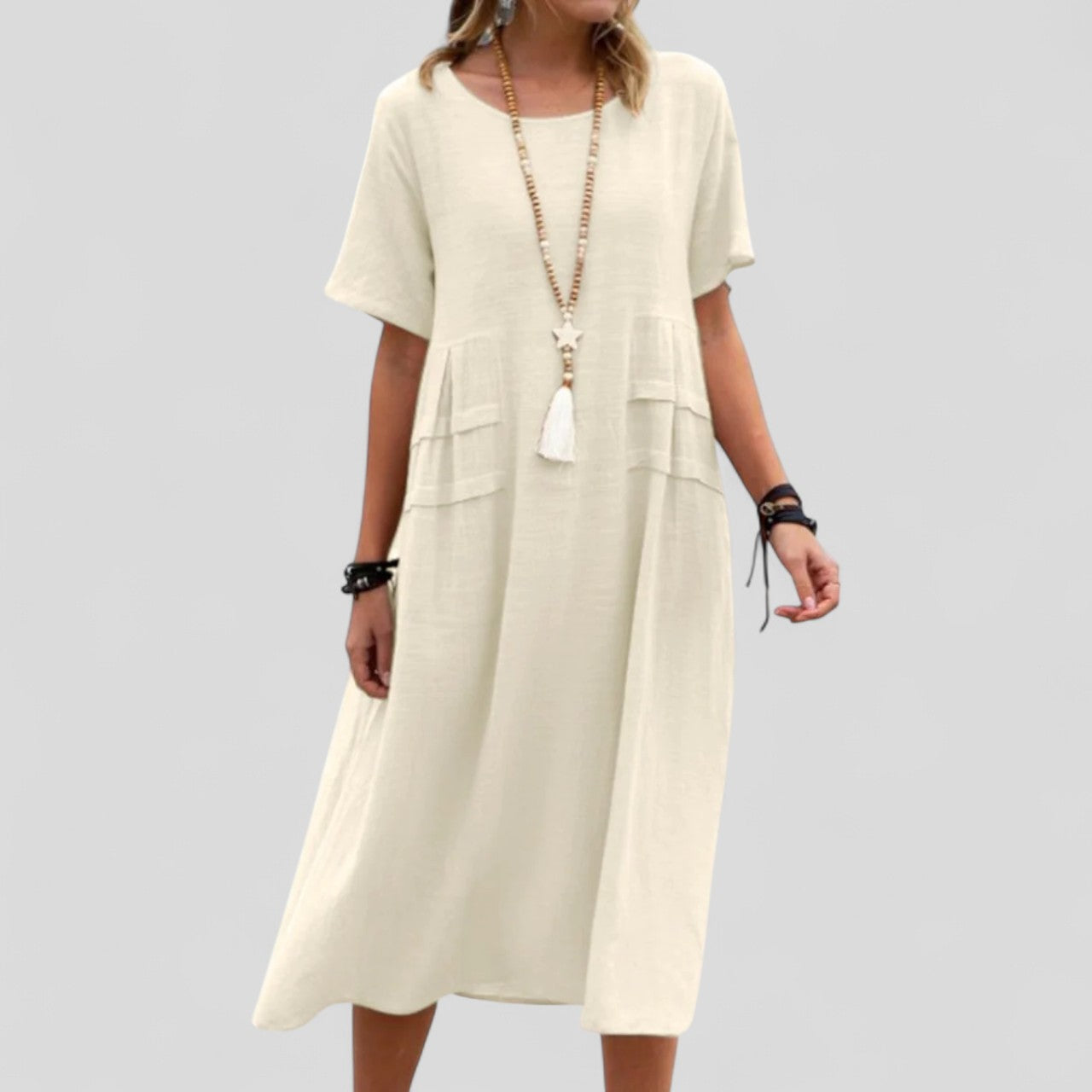 Eva & Blake™ | Relaxed Midi Dress with Pockets