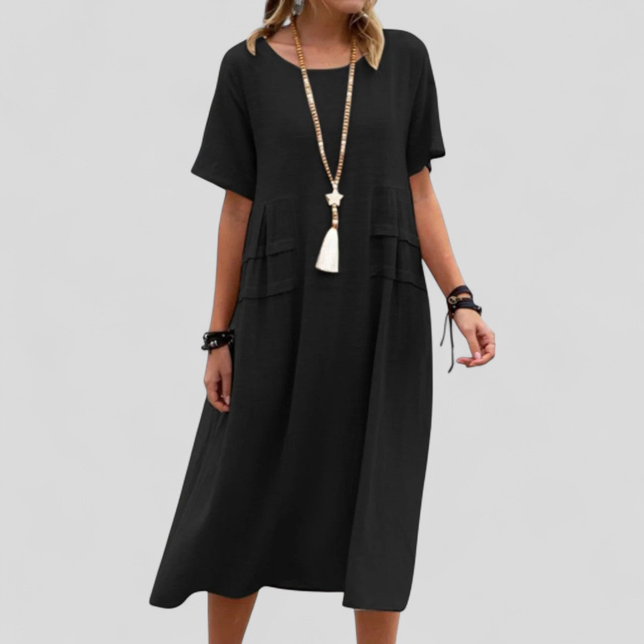 Eva & Blake™ | Relaxed Midi Dress with Pockets