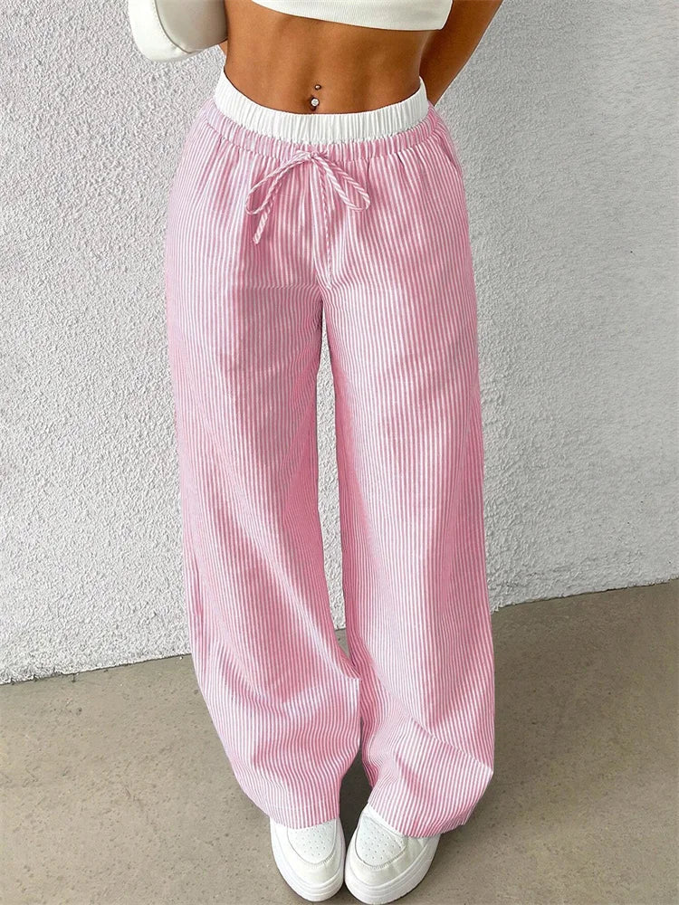 Eva & Blake™ | Striped Wide Trousers