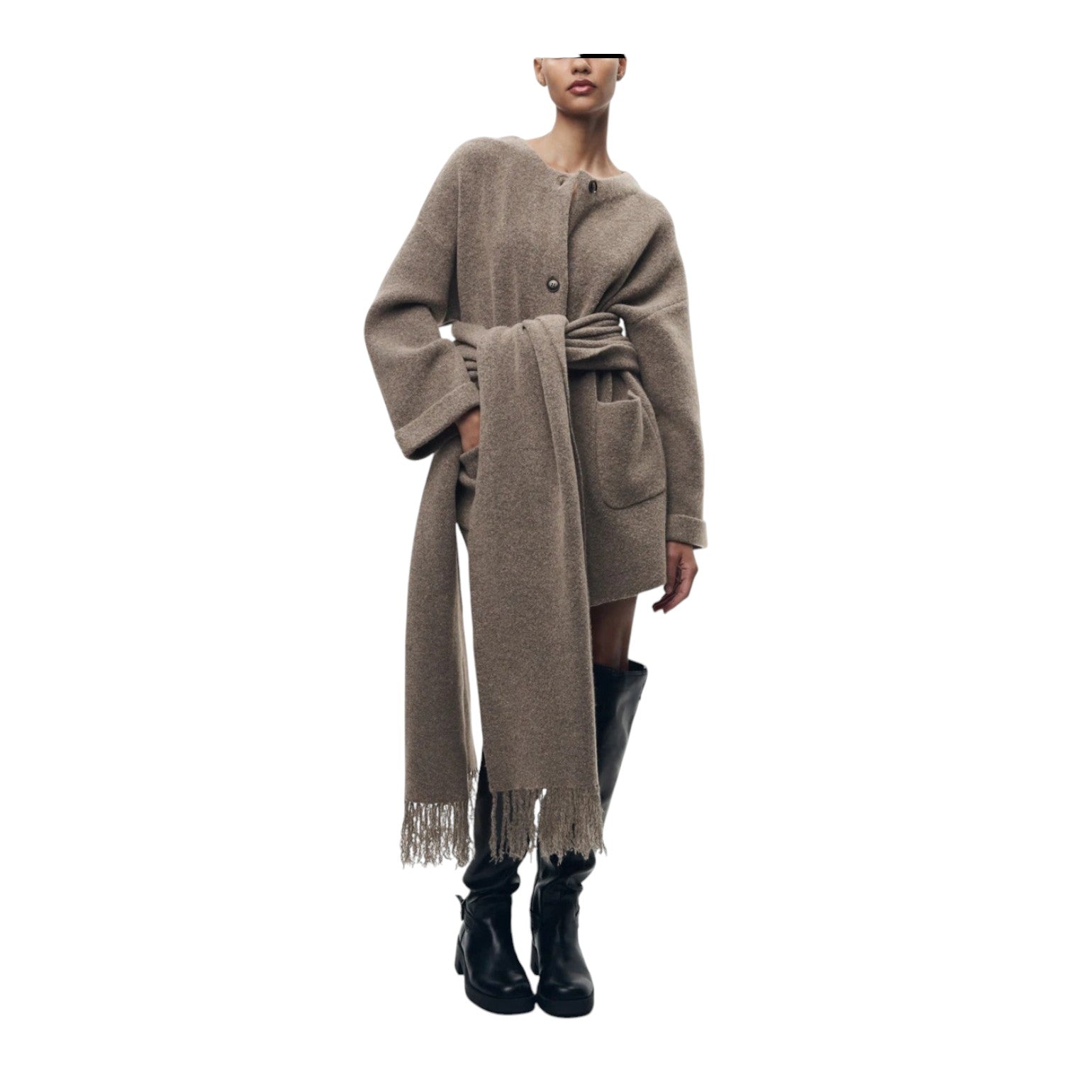 Eva & Blake™ | Cardigan with Scarf