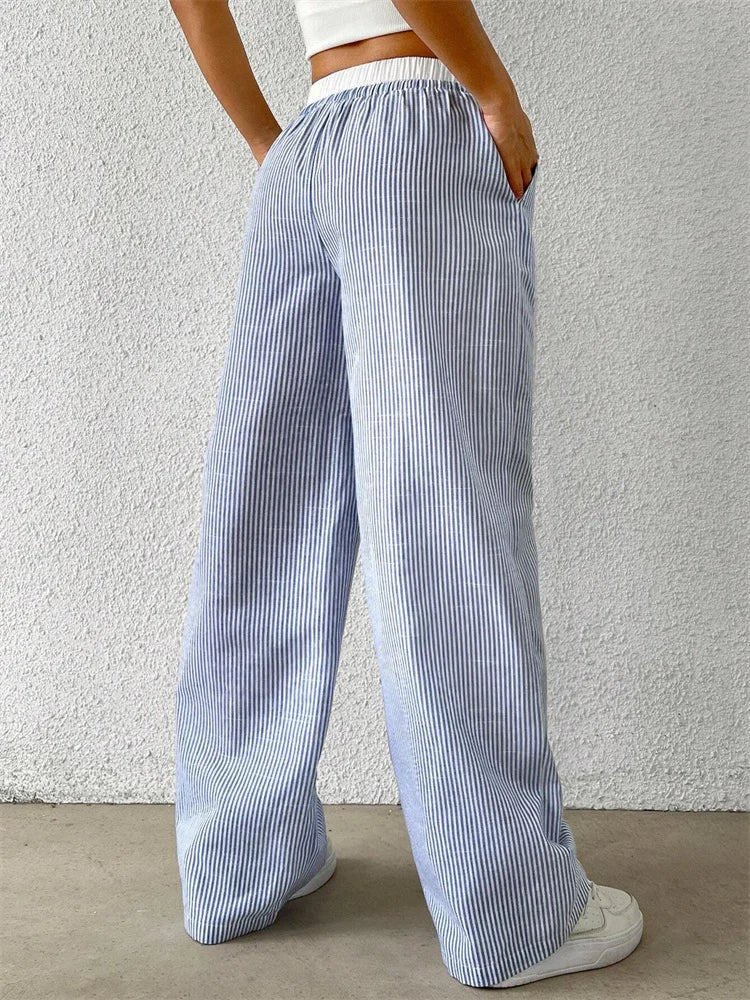 Eva & Blake™ | Striped Wide Trousers
