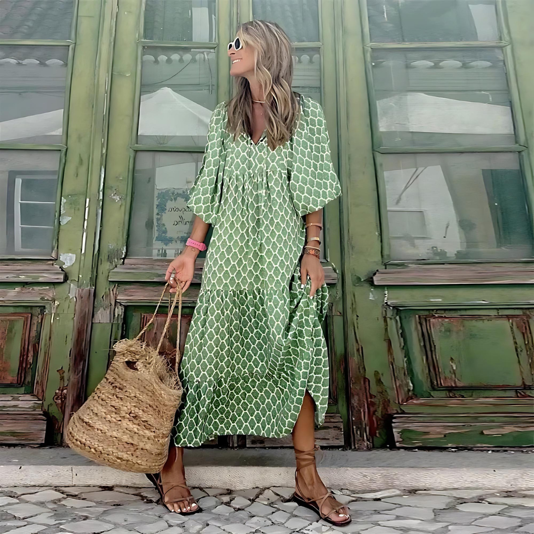 Eva & Blake™ | Flowing Dress with Rose Print