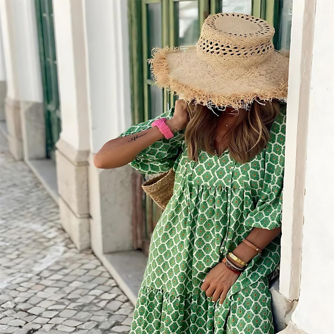 Eva & Blake™ | Flowing Dress with Rose Print