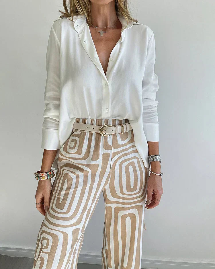 Eva & Blake™ | Retro-Chic Set with Wide Trousers