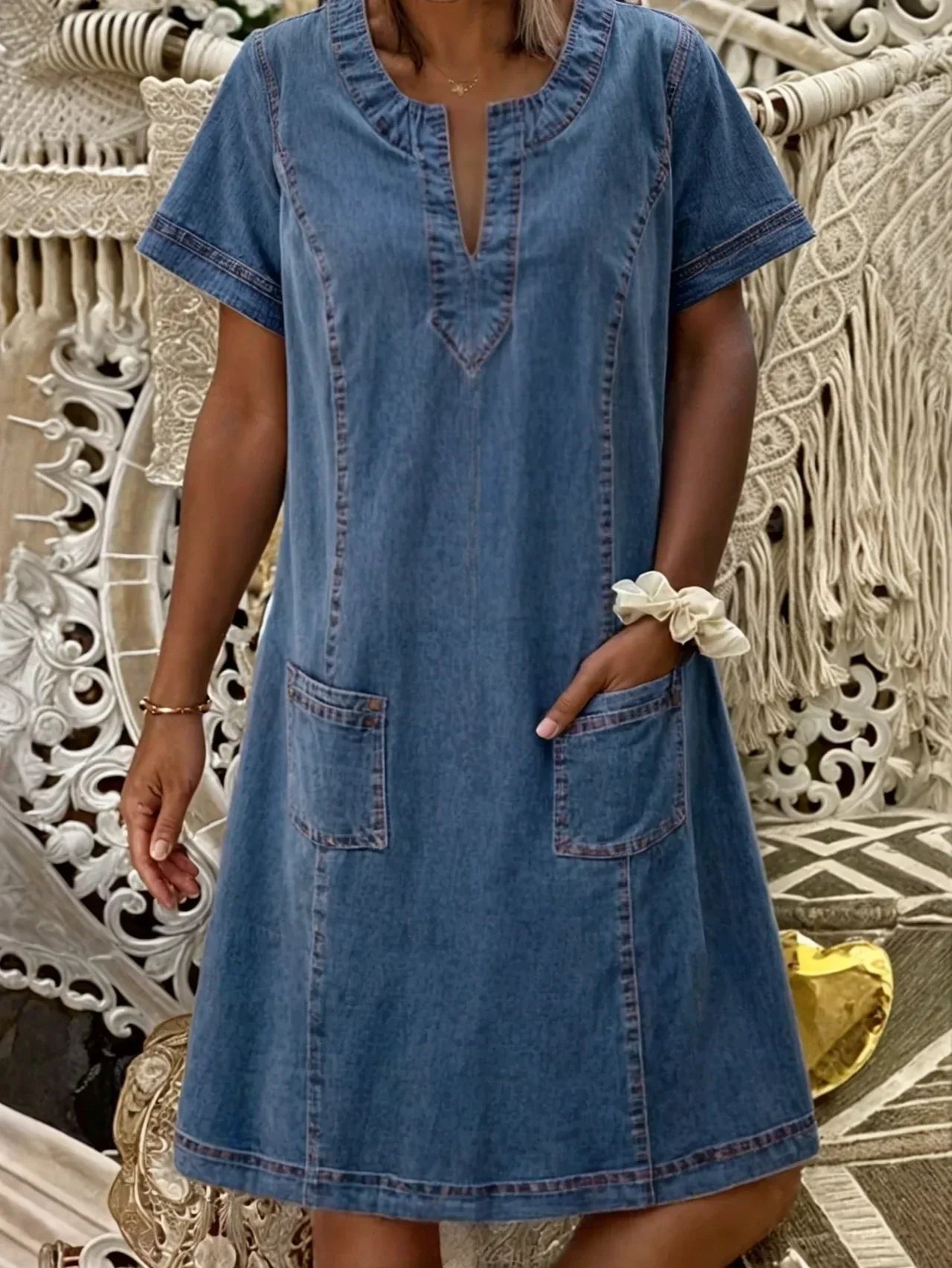 Eva & Blake™ | Denim Dress with Pockets