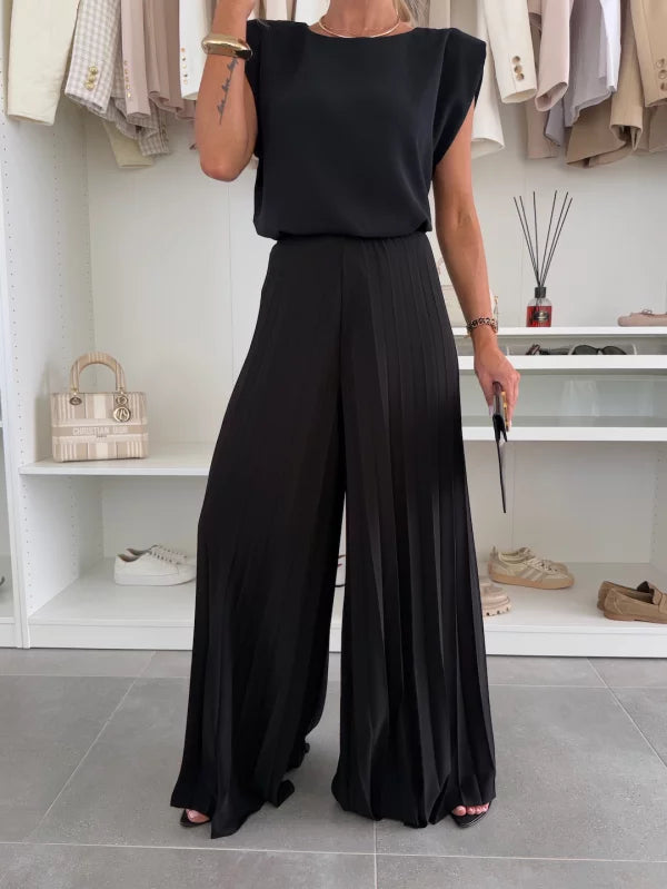 Eva & Blake™ | Elegant set of pleated palazzo trousers