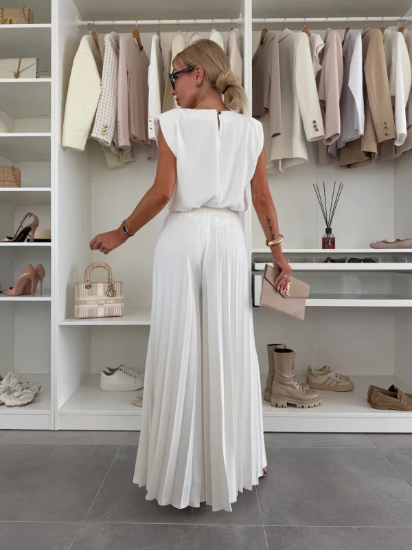 Eva & Blake™ | Elegant set of pleated palazzo trousers
